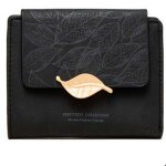 Portefeuille femme en cuir pu porte monnaieformat feuilles avec 10 carte pochette  monnaie zc36 noir ...