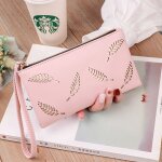 Portefeuille femme en cuir - rose - grande capacit� - fermetures � glissi�re