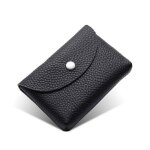 Portefeuille femme double couche porte monnaie en cuir pu court artificiel porte monnaie carte zc42 noir ...