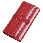 Portefeuille femme format monnaie avec blocage rfid porte - cartes cuir capacit zc21 rouge