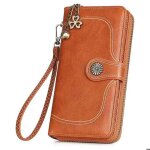Portefeuille femme grande capacit cuir porte - monnaie zc7 marron
