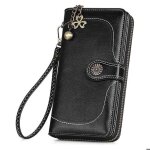 Portefeuille femme grande capacit� cuir porte - monnaie zc7 noir