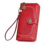 Portefeuille femme grande capacit cuir porte - monnaie zc7 rouge