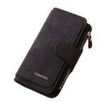 Portefeuille femme grande capacite pu cuir porte - monnaie zc15 noir