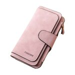 Portefeuille femme grande capacite pu cuir porte - monnaie zc15 rose