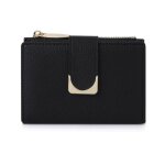 Portefeuille femme en simili cuir 125 x 9 x 25 cm couleur unie - noir Portefeuille femme en simili cuir 125 x 9 x 25 cm couleur unie - noir