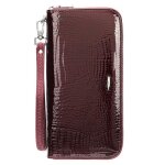 Portefeuille femme en véritable cuir ouverture circulaire centrale à zip 10 emplacements de cartes 3 ... Portefeuille femme en véritable cuir ouverture circulaire centrale à zip 10 emplacements de cartes 3 ...