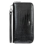 Portefeuille femme en véritable cuir ouverture circulaire centrale à zip 10 emplacements de cartes 3 ... Portefeuille femme en véritable cuir ouverture circulaire centrale à zip 10 emplacements de cartes 3 ...