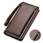 A portefeuille homme 22113cm pour cuir pu marron fin convient aux adolescents porte - monnaie grande ...
