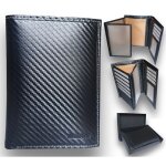 Portefeuille homme carbone 15x11 cm ? grand format ? anti rfid ? 11 cartes ? 4 volets ? porte - monnaie ...
