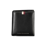 Portefeuille homme en cuir noir tommy hilfiger