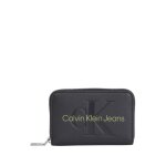 Portefeuille noir et vert avec monogramme et nom de la marque � lavant