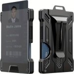 Portefeuille porte - cartes de crdit - homme - aluminium - blocage rfid - noir - design mince et lgant ...