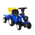 Porteur tracteur enfants - homcom - coffre amovible rteau et pelle - lumire led et klaxon - pp mtal ...