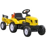 Porteur tracteur enfants - homcom - remorque rteau et pelle -  pdales - charge 35 kg - 3 + ans - plastique ...