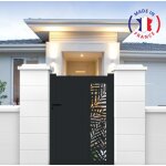 Portillon alu dcoupe laser en kit dimensions l. 1000 (entre piliers) x h. 1500 mm gris (7016)