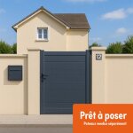 Portillon aluminium plein - largeur 1m50 - hauteur 1m60 ? gris anthracite - pr�t � poser