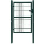 Portillon de cl�ture 2d - vidaxl - 106x170 cm - vert - acier avec finition en poudre - maille 200x50 ...