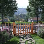 Portillon de clture - porte de jardin bois de noisetier imprgn 100x60 cm