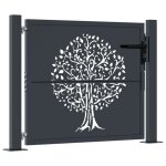 Portillon de jardin en acier - vidaxl - 105x80 cm - anthracite - acier galvanis� - rev�tement en poudre ...