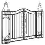 Portillon de jardin en fer forg� - vidaxl - noir - 121x8x100 cm - assemblage requis - syst�me verrouillable ...