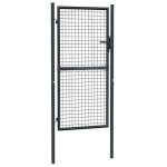 Portillon de jardin grillag� - vidaxl - acier galvanis� - anthracite - 100x175 cm - rev�tement en poudre ...