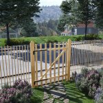 Portillon simple de cl�ture - porte de jardin bois de noisetier 100x120 cm