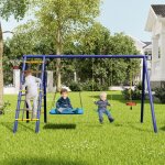 Portique avec balanoire pour enfant - 3 balanoires + portique descalade + panier de basket - jeux dextrieur ...
