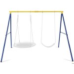 Portique balan�oire ext�rieur - dreamade - cadre en acier robuste - tapis de pied antid�rapant - charge ...