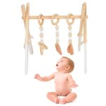 Portique dveil bb bois - portique bb pliable en bois arche veil bbjouets de gymnastique pour ...