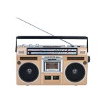 Poste radio - cassette stro bluetooth - lecteur cassette et radio am / fm - interface sd / usb - marron ...