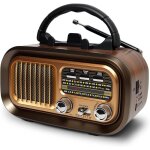Poste radio portableam / fm / sw radio a pilertro radio vintage alimente par des piles rechargeables ...