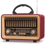 Poste radio vintageprunus j - 170 radio vintage retro am / fm / sw radio portable rechargeable avec batterie ...