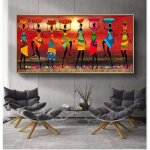 Posters muraux paysages femmes africaines figure art peintures sur toile pour salon mur impressions photos ...