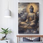 Poster religieux sur toile représentant la méditation du bouddha décoration murale moderne pour chambre ... Poster religieux sur toile représentant la méditation du bouddha décoration murale moderne pour chambre ...
