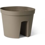 Pot balustrade - garden id smile - taupe 30 cm - sadapte  toutes les balustrades - rserve deau - recycl ...
