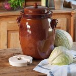 Pot à choucroute avec pierres lacto - fermentation traditionnel 5l marron Pot à choucroute avec pierres lacto - fermentation traditionnel 5l marron