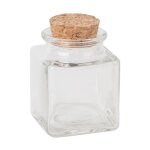 Pot  drages carr bouchon lige 50ml 6x4. 2cm blanc