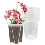 Pot à orchidée - transparent - 12 pièces - diamètre 12cm - plastique durable - drainage efficace Pot à orchidée - transparent - 12 pièces - diamètre 12cm - plastique durable - drainage efficace