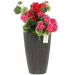 Pot de fleurs - anthracite - h 60cm - plastique - carr� - r�sistant aux intemp�ries