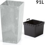 Pot de fleurs bac à fleur cache pot jardinière style béton gris 91 litres terrasse jardin intérieur extérieur ... Pot de fleurs bac à fleur cache pot jardinière style béton gris 91 litres terrasse jardin intérieur extérieur ...