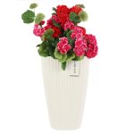 Pot de fleurs - blanc - h 60 cm - carré - plastique - résistant aux intempéries Pot de fleurs - blanc - h 60 cm - carré - plastique - résistant aux intempéries