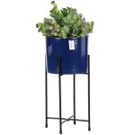 Pot de fleur cache pot rond d 14cm h 17cm bton gris fonc surface matelasse orchide vase en cramique ...