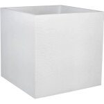 Pot de fleurs carr� 50 cm - eda - graphit - 57 l - 495 x 495 x h. 495 cm - blanc c�rus�