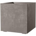 Pot de fleurs carr� - deroma - millennium - 80 l - 49 cm - a r�serve deau et roulettes - marron