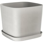 Pot de fleurs carr� - garden id - swing carr� - 36 l - 40 x 40 h 32 cm - pierre blanche