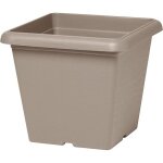 Pot de fleurs carr - garden id - teramo taupe - 40 x 35 cm - rsistant aux rayures - effet pierre - ...