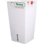 Pot de fleurs carr - riviera - eva new en plastique - 28 x 28 x h 52 cm - 31 l - blanc