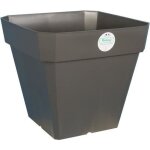 Pot de fleurs carr - riviera - soleilla en plastique - 49 x 49 x h 45 cm - 65 l - gris paillet