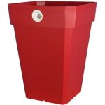 Pot de fleurs carr - riviera - soleilla - plastique - 49 x 49 x h 50 cm - 65 l - rouge
